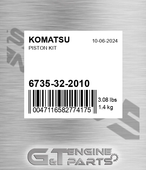 6735-32-2010 Piston Kit for KOMATSU