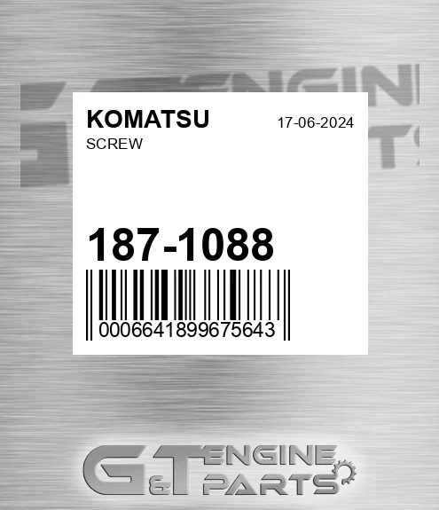 187-1088 Screw for KOMATSU