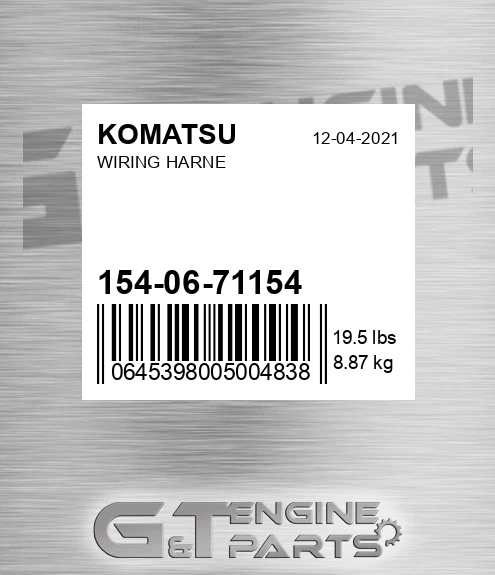 154-06-71154 Wiring Harne for KOMATSU