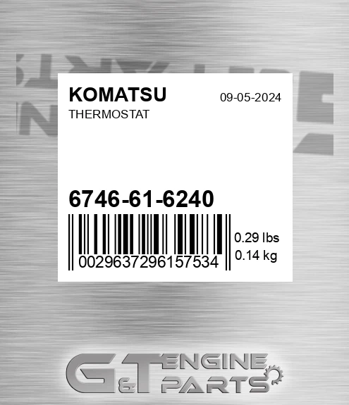 6746-61-6240 Thermostat for KOMATSU