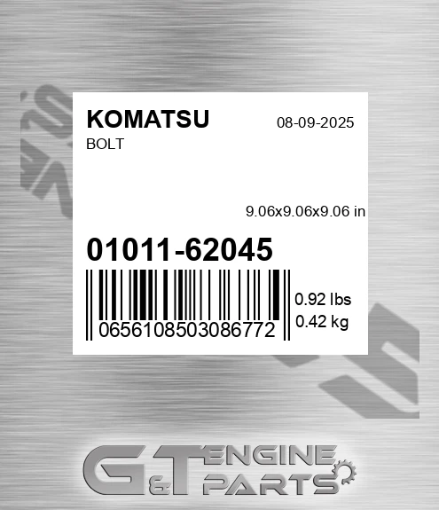 01011-62045 Bolt for KOMATSU