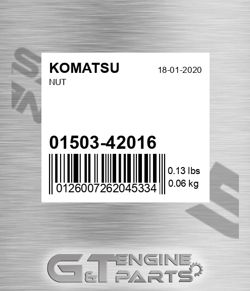 01503-42016 Nut for KOMATSU