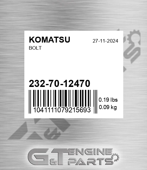 232-70-12470 Bolt for KOMATSU