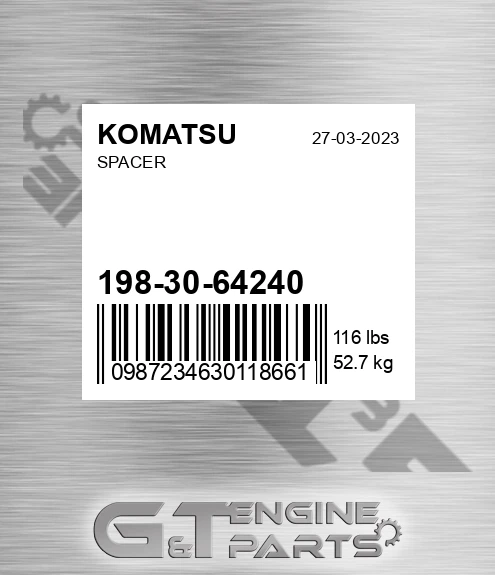198-30-64240 Spacer for KOMATSU