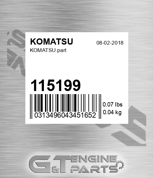 115199 Part for KOMATSU