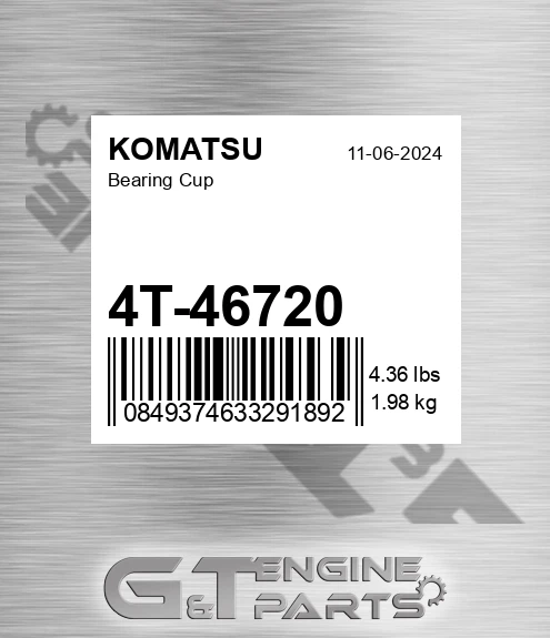 4T-46720 Bearing Cup for KOMATSU