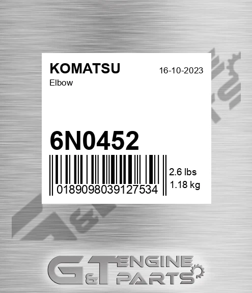 6N0452 Elbow for KOMATSU