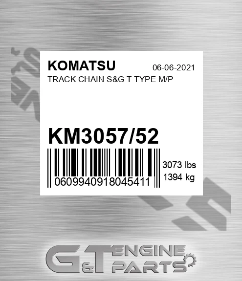 KM3057/52 Track Chain S&g T Type M/p