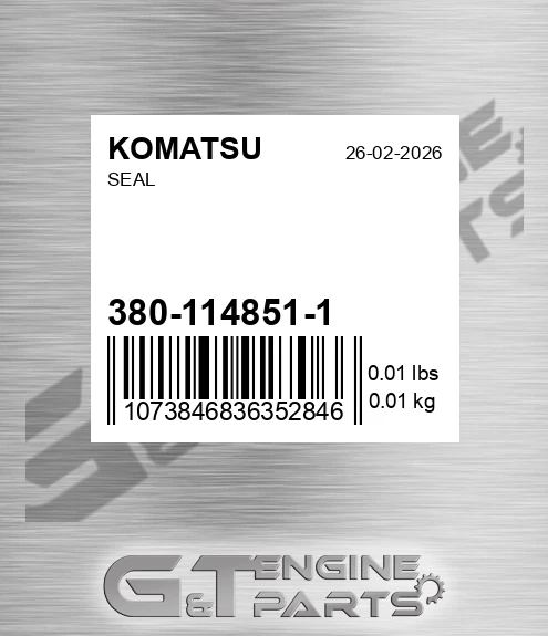 380-114851-1 Seal for KOMATSU