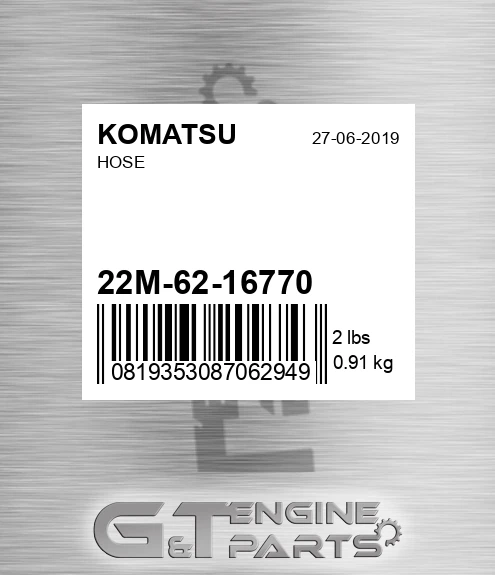 22M-62-16770 Hose for KOMATSU