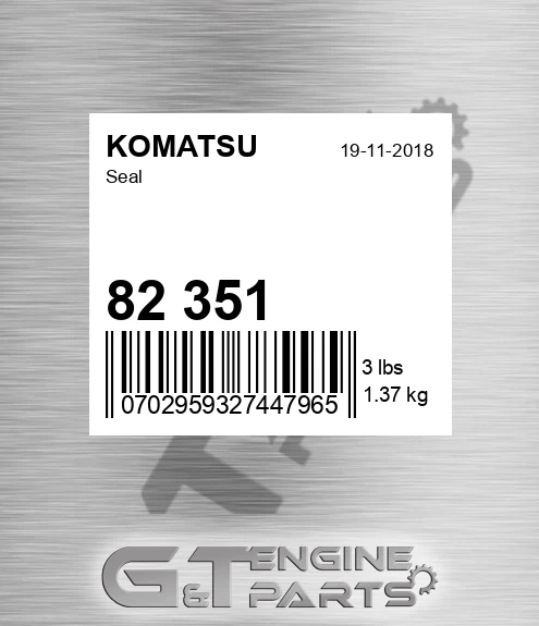 82351 Seal for KOMATSU