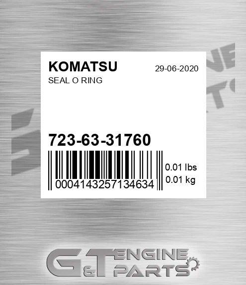 7236331760 Seal O Ring for KOMATSU