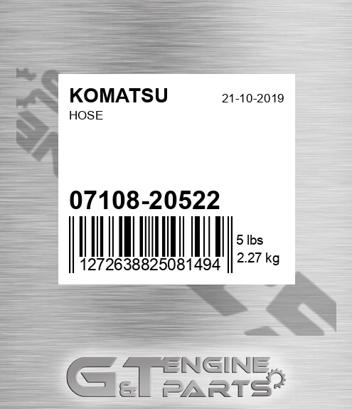07108-20522 Hose for KOMATSU
