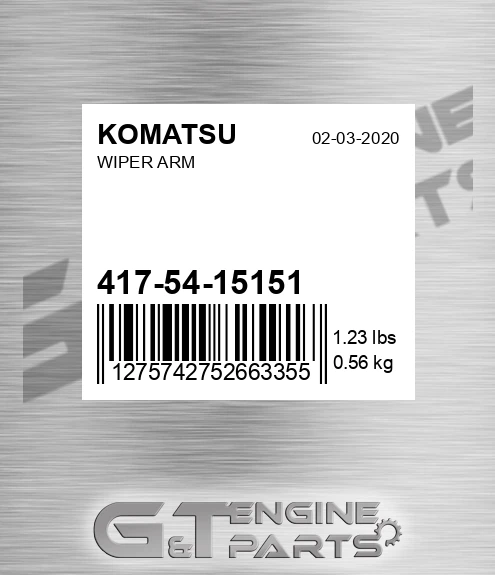 417-54-15151 Wiper Arm for KOMATSU