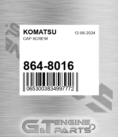 864-8016 Cap Screw for KOMATSU