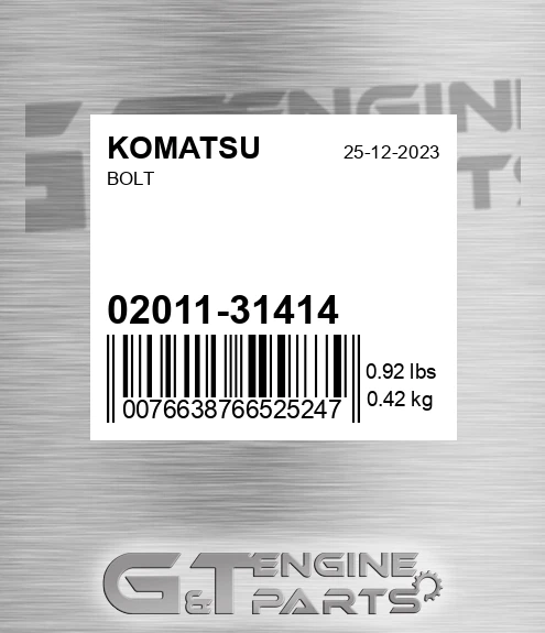 02011-31414 Bolt for KOMATSU