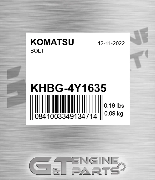 KHBG4Y1635 Bolt for KOMATSU