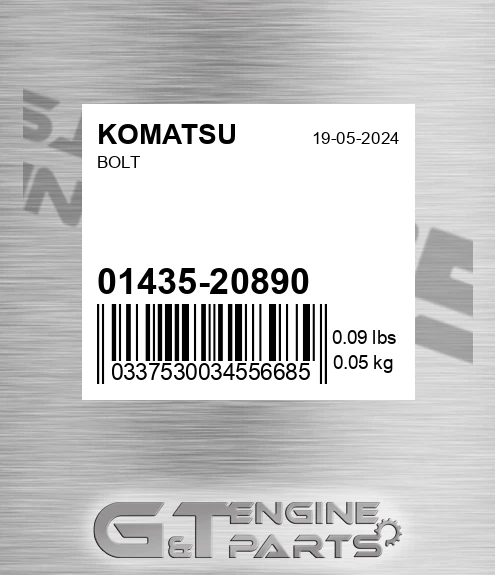 01435-20890 Bolt for KOMATSU
