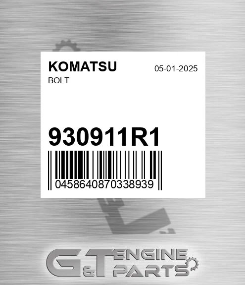 930911R1 Bolt