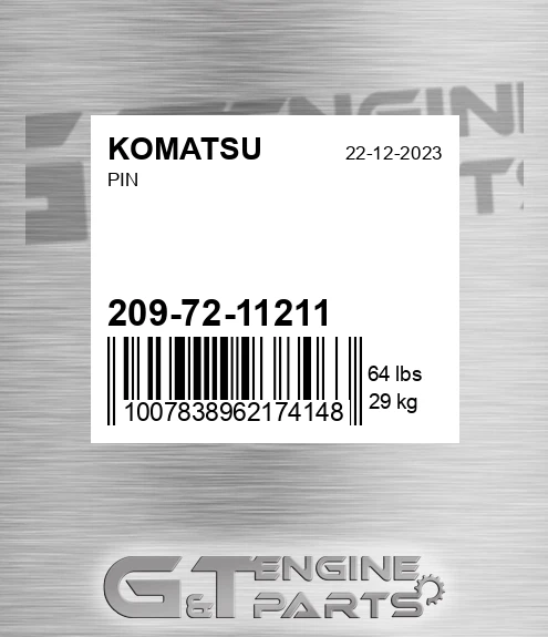209-72-11211 Pin for KOMATSU