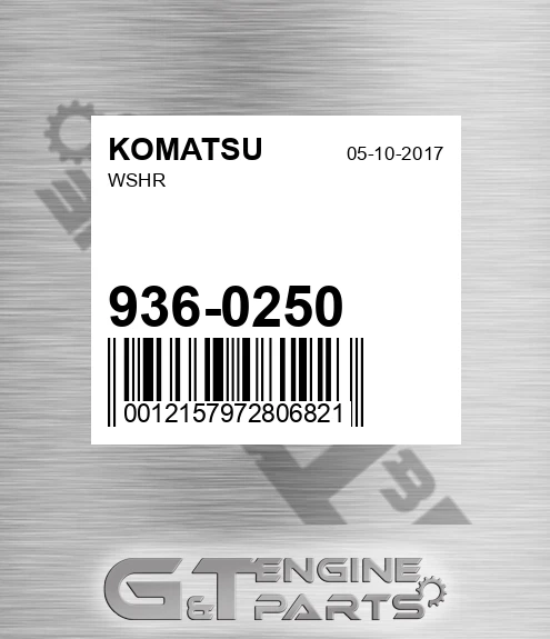936-0250 Wshr for KOMATSU