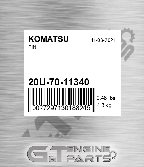 20U-70-11340 Pin for KOMATSU