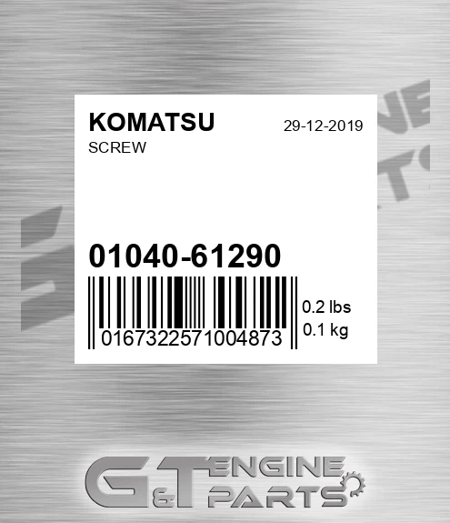 01040-61290 Screw for KOMATSU