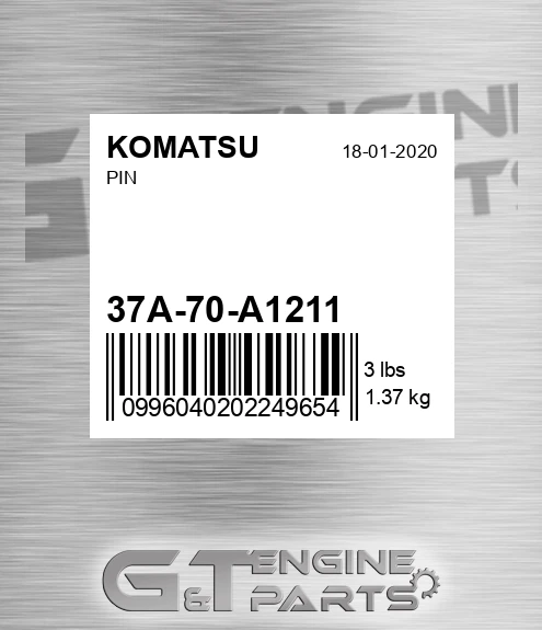 37A-70-A1211 Pin for KOMATSU