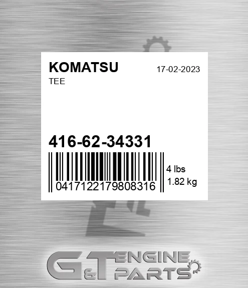 416-62-34331 Tee for KOMATSU