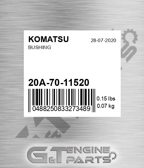 20A-70-11520 Bushing for KOMATSU