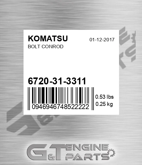6720-31-3311 Bolt Conrod for KOMATSU