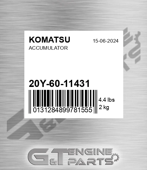 20Y-60-11431 Accumulator for KOMATSU