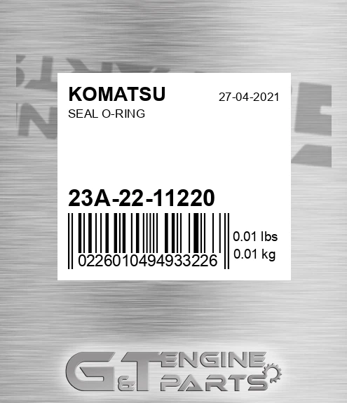 23A-22-11220 Seal O-ring for KOMATSU