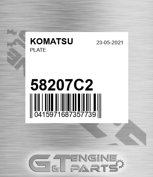 58207C2 KOMATSU Plate