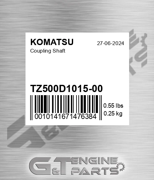 TZ500D1015-00 Coupling Shaft for KOMATSU