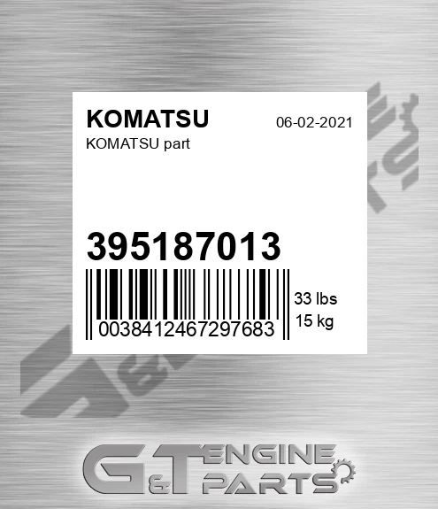 395187013 Part for KOMATSU