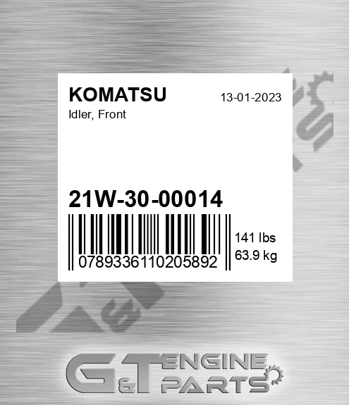 21W-30-00014 Idler, Front for KOMATSU
