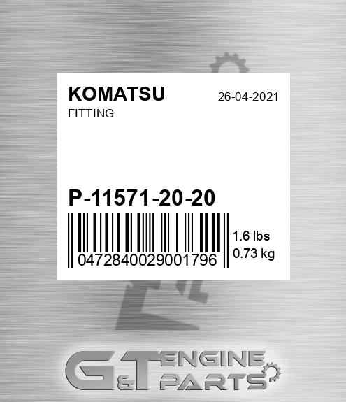 P-11571-20-20 Fitting