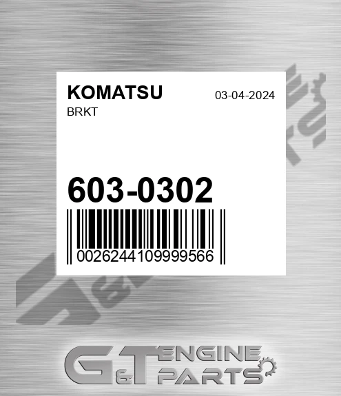 603-0302 Brkt for KOMATSU