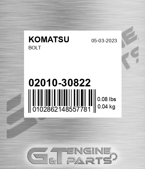 02010-30822 Bolt for KOMATSU