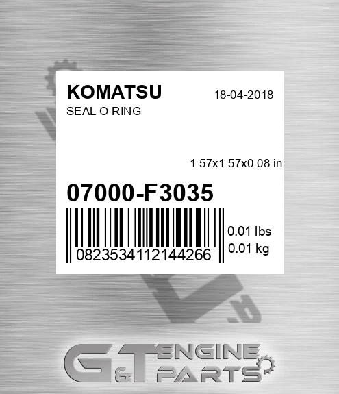 07000-F3035 Seal O Ring for KOMATSU