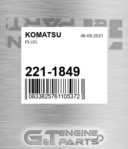 221-1849 Plug for KOMATSU