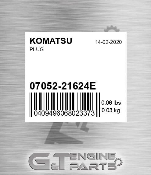 07052-21624E Plug for KOMATSU