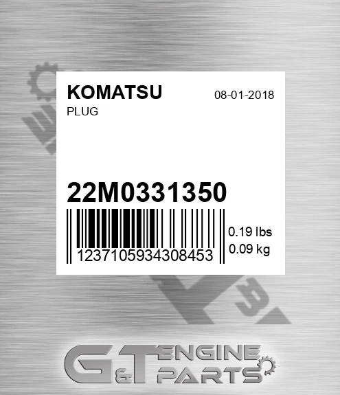 22M-03-31350 Plug for KOMATSU