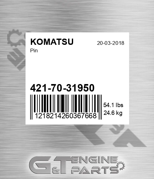 421-70-31950 Pin for KOMATSU