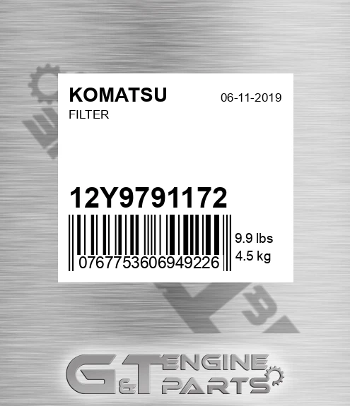 12Y-979-1172 Filter for KOMATSU