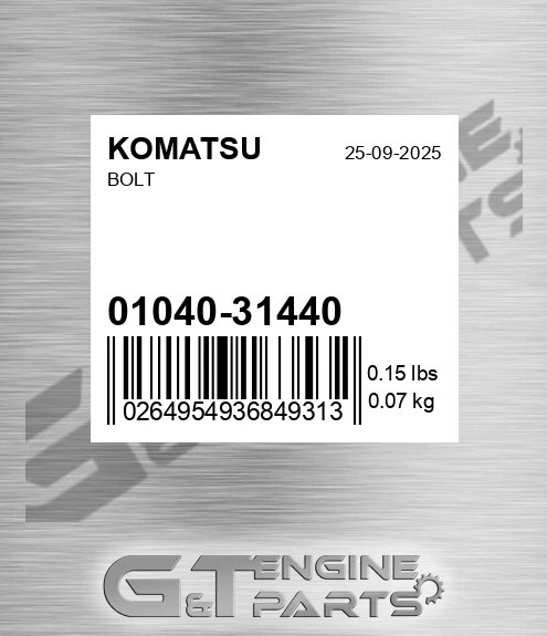 01040-31440 Bolt for KOMATSU
