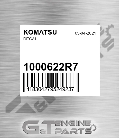 1000622R7 Decal for KOMATSU