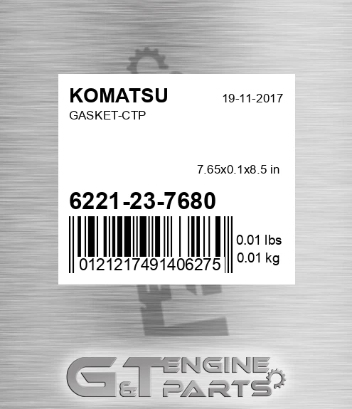 6221-23-7680 Gasket-ctp for KOMATSU
