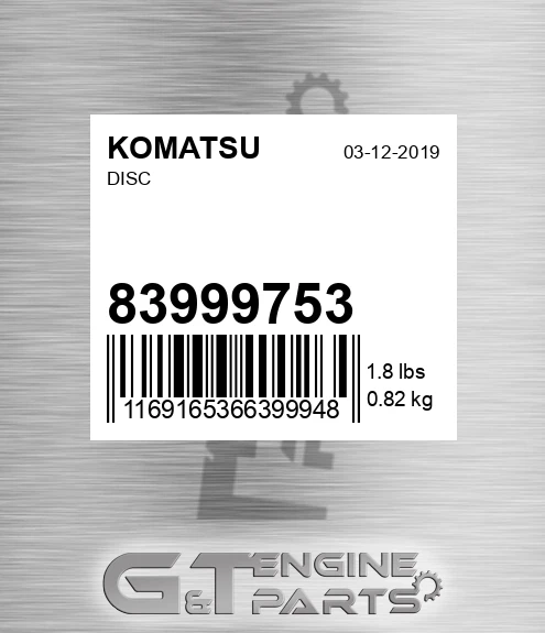 83999753 KOMATSU Disc